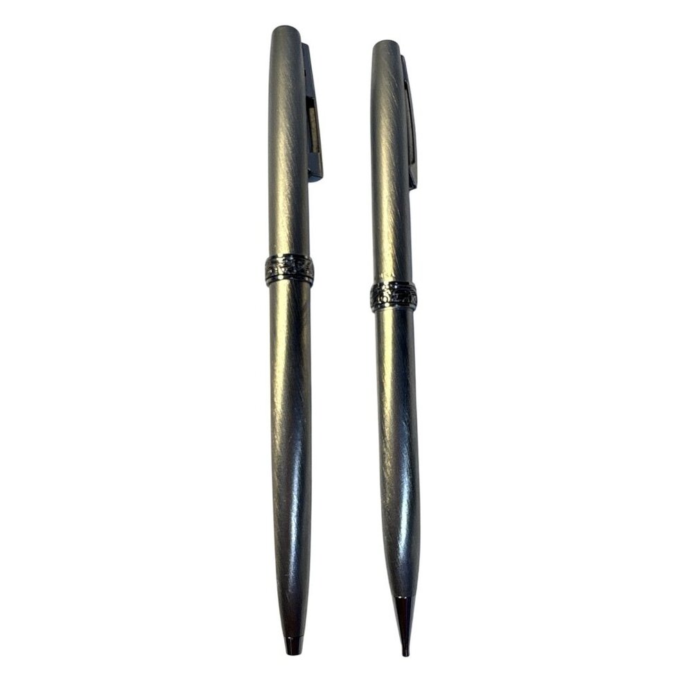 Vintage Lady Scheaffer Pen Pencil Set Florentine Band Silver Tone